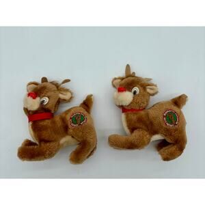 Vintage 1988 Rudolph Red Nosed Reindeer Plush Set of 2 by Applause